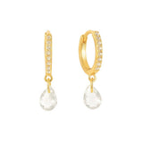 GEOMETRIC TEARDROP DIAMOND FRENCH EARRINGS_CWAJE1758