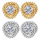 18K GOLD PLATED ROSE STUD EARRINGS_CWAJE0566