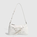 GLOSSY BOW STUDDED DRAWSTRING SHOULDER BAG_CWAB5704