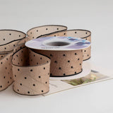 POLKA DOT FLOCKING RIBBON HANDMADE DIY BOW RIBBON_CWMM5781