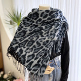 LEOPARD PRINT SCARF THICK TASSEL WINTER WRAP_CWASC1452