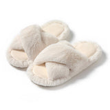 FASHION HOME CROSS STRAP PLUSH COTTON SLIPPERS_CWSHS0841