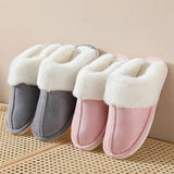 FAUX SUEDE FUZZY SLIPPERS WOMEN MEN_CWSHS0267