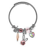 SILVER STAINLESS STEEL BRACELET WITH RABBIT HEART_CWMM8575