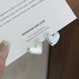 Valentines Day Design Brushed Heart Earrings