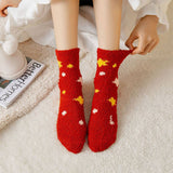 CHRISTMAS STAR PATTERN COZY SOCKS_CWMS0206