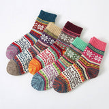 5PR SET RETRO ETHNIC STYLE SOCKS FOR MEN WINTER_CWMS0680