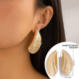 Wrinkled Exaggerated Irregular Teardrop Earrings_Cwaje1813