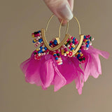FLOWER TASSEL EARRINGS PERSONALITY EARRINGS_CWAJE2361