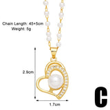 FASHIONABLE DIAMOND INLAID FLOWER PEARL NECKLACE_CWAJE0917