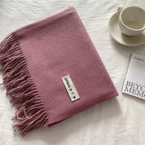 COLORBLOCK TASSEL SCARF THICK WRAP FOR STUDENTS_CWASC2281