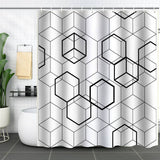 SIMPLE GEOMETRIC WATERPROOF SHOWER CURTAIN_CWMM1796