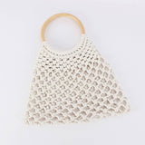 HOLLOW ONE SHOULDER COTTON BEACH WOVEN BAG_CWAB4688