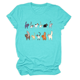 CUTE CAT GRAPHIC TEE 11 CATS TURN AROUND_CWTTS1495