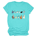 CUTE CAT GRAPHIC TEE 11 CATS TURN AROUND_CWTTS1495