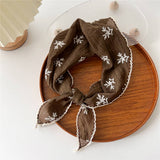 Cwasc2388_Cotton And Linen Lace Triangular Scarf For Women