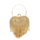 TASSEL SHINY HEART BAG DIAMOND BAG CLUTCH BAG_CWAB3250