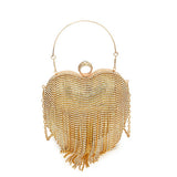 TASSEL SHINY HEART BAG DIAMOND BAG CLUTCH BAG_CWAB3250