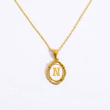 NEW CREATIVE 26 LETTERS PENDANT OVAL NECKLACE_CWMM3771