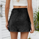 Washed American Vintage Denim Cargo Pocket Skirt