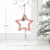 FIVE POINTED STAR PLUSH FEATHER XMAS HANGING DECOR_CWMM9797