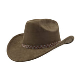 Unisex Suede Western Cowboy Jazz Fedora Hat_Cwah04417