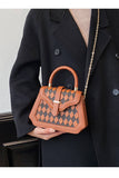 Plaid Boxhandlecross Chain Small Bag_Cwab0528