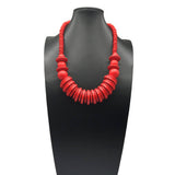 Vintage Single Layer Wooden Bead Necklace_Cwmm4734