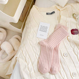 SOLID COLOR TWIST THICK WARM SOCKS_CWMS0879