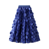 3D POLKA DOT TULLE A LINE FLARED MIDI SKIRT_CWBMS0379