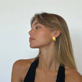 SIMPLE GEOMETRIC SQUARE WAVE TEXTURE EARRINGS_CWASC1652