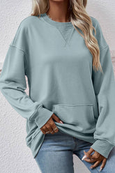 Women Loose Round Neck Shirt_Cwtstl0765