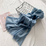COTTON LINEN SOLID COLOR BEACH SHAWL SCARF _CWASC0197