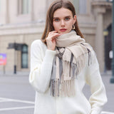 COLORBLOCK PLAID SCARF CHIC WINTER COUPLE SHAWL_CWASC0213