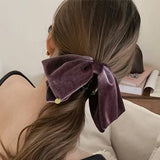 Plus Velour Bow Hairclip_Cwaha0864