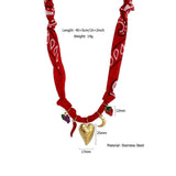 OCEAN STYLE SILK SCARF NECKLACE WITH CHARMS_CWMM8800
