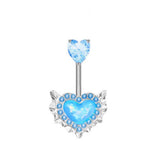HEART OPAL ZIRCON BELLY BUTTON RING_CWMM9464
