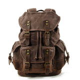 CANVAS LEATHER HIKING BACKPACK FOR SCHOOL TRAVEL_CWAB5518