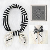 STRIPED SATIN SQUARE SCARF FOR SUN BAG WRAP_CWASC1149