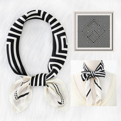 STRIPED SATIN SQUARE SCARF FOR SUN BAG WRAP_CWASC1149