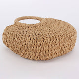 SOLID COLOR SEMI CIRCLE HANDMADE STRAW BAG_CWAB4696