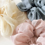 Oversized Chiffon Ribbon Scrunchie Hair Tie Women_Cwaha07537