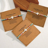 Versatile Sweet Iron Gallstone Shell Cross Bracelet_Cwmm3804