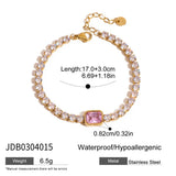 18K GOLD ZIRCON BRACELET IN STAINLESS STEEL_CWAJE4625