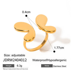 EUROPEAN AND AMERICAN SMOOTH BUTTERFLY OPEN RING_CWAJE1878