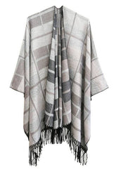 PLAID PATTERN FASHION SHAWL WRAP_CWASC0021