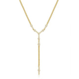 SIMPLE ZIRCON OVAL ROUND PENDANT NECKLACE_CWMM3790