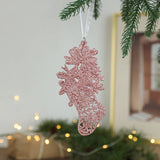 PINK GOLD GLITTER PLASTIC CHRISTMAS TREE ORNAMENT_CWMM9763