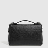 RACING STYLE OSTRICH GRAIN SHOULDER BAG_CWAB5724