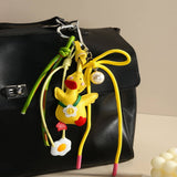 CUTE YELLOW DUCK STRAWBERRY KEYCHAIN BAG CHARM_CWMM7875